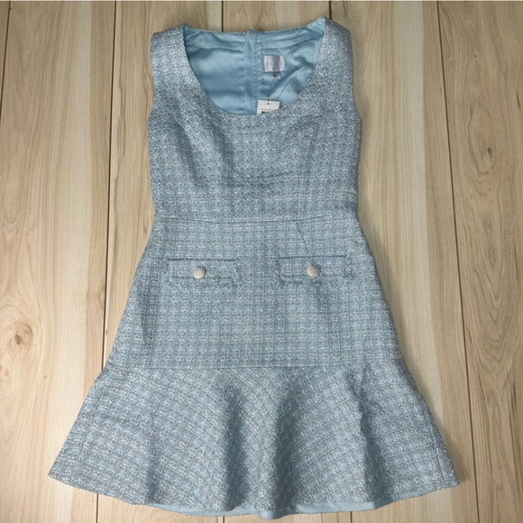 New Guess Women's Daphnee Metallic-Threaded Tweed Mini Dress Size Small - Picture 2 of 16